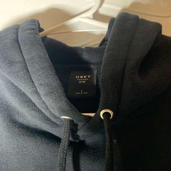 OBEY black womens logo hoodie - Picture 2 of 3